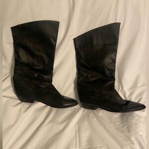 Vintage Black Leather Women's Boots
